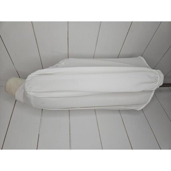 Vintage 80s Jordan New York size 7/8 white embroidered secretary office blouse - Picture 2 of 5